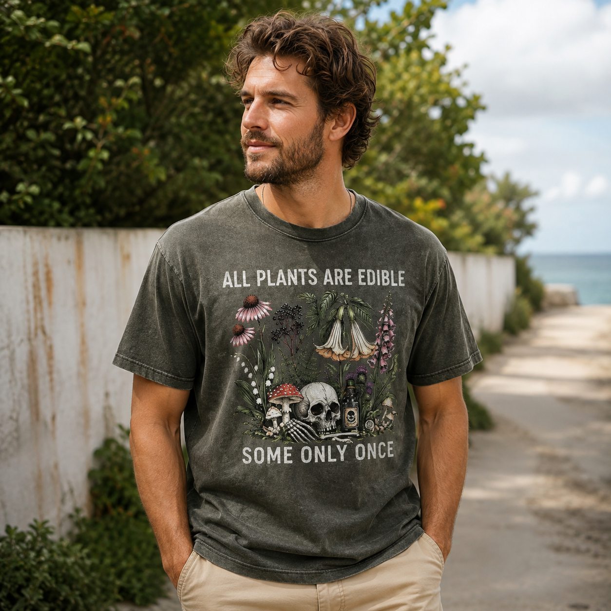 All Plants Are Edible Some Only Once Washed T-Shirt