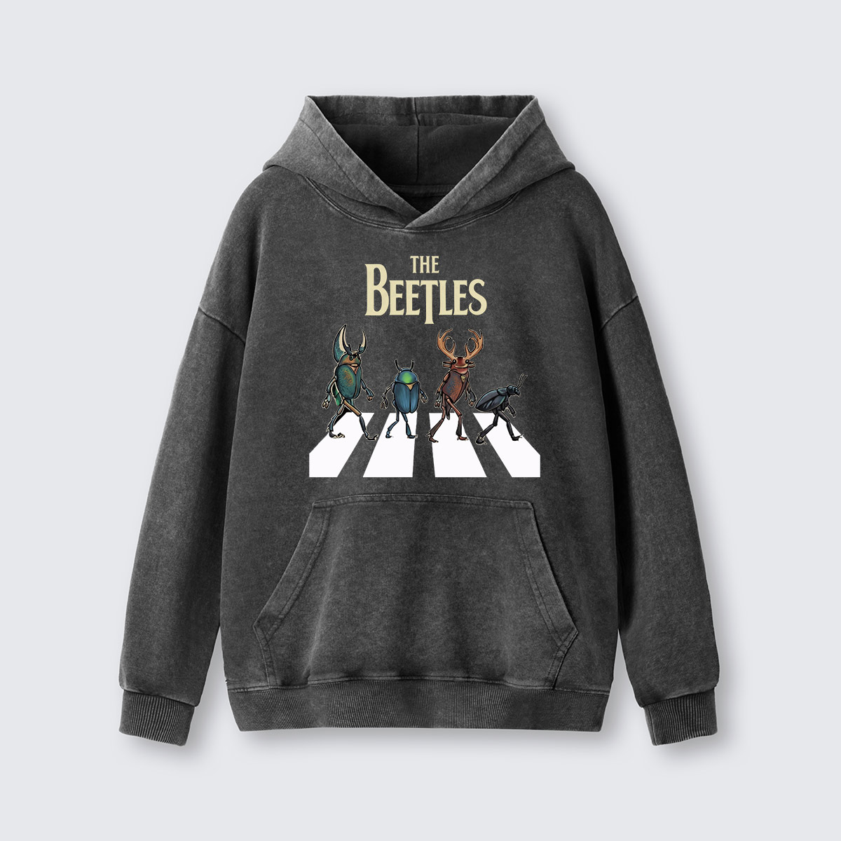 The Beetles Funny Insect Band  Washed Hoodie