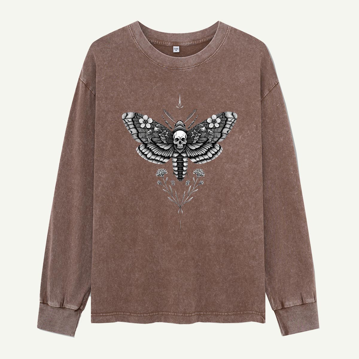 Moth of Mortal Bloom Washed Long‑sleeve