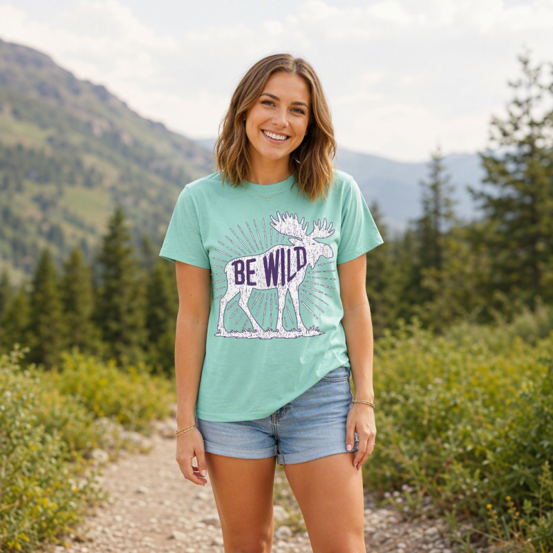Be Wild Moose Sunburst T-Shirt