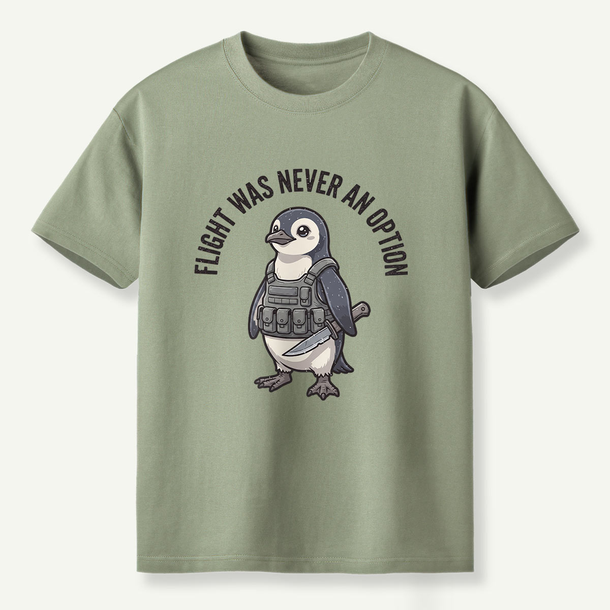 Flight Was Never An Option Belt Knife Penguin T-Shirt
