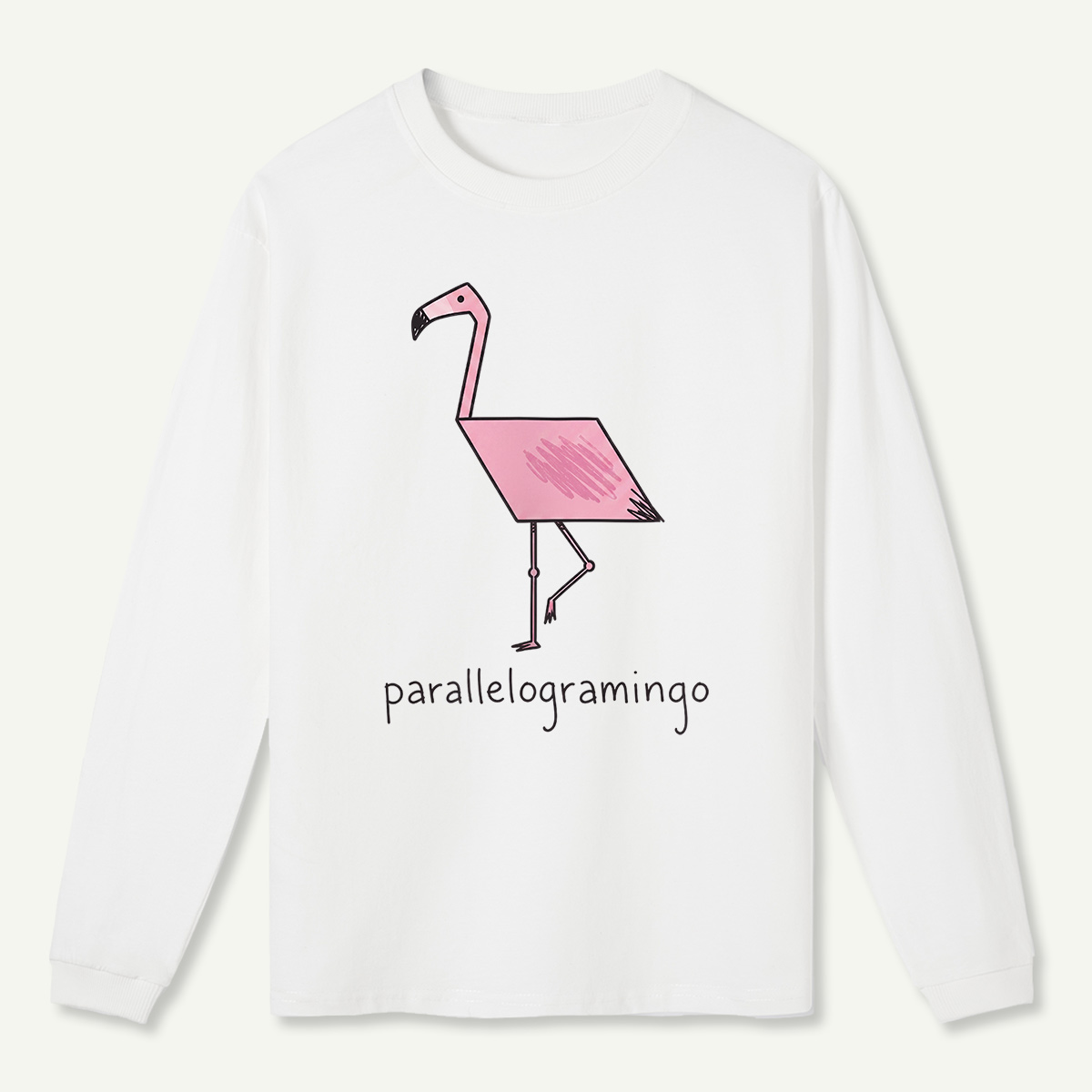 Parallelogramingo Flamingo Pun Long Sleeve T-Shirt