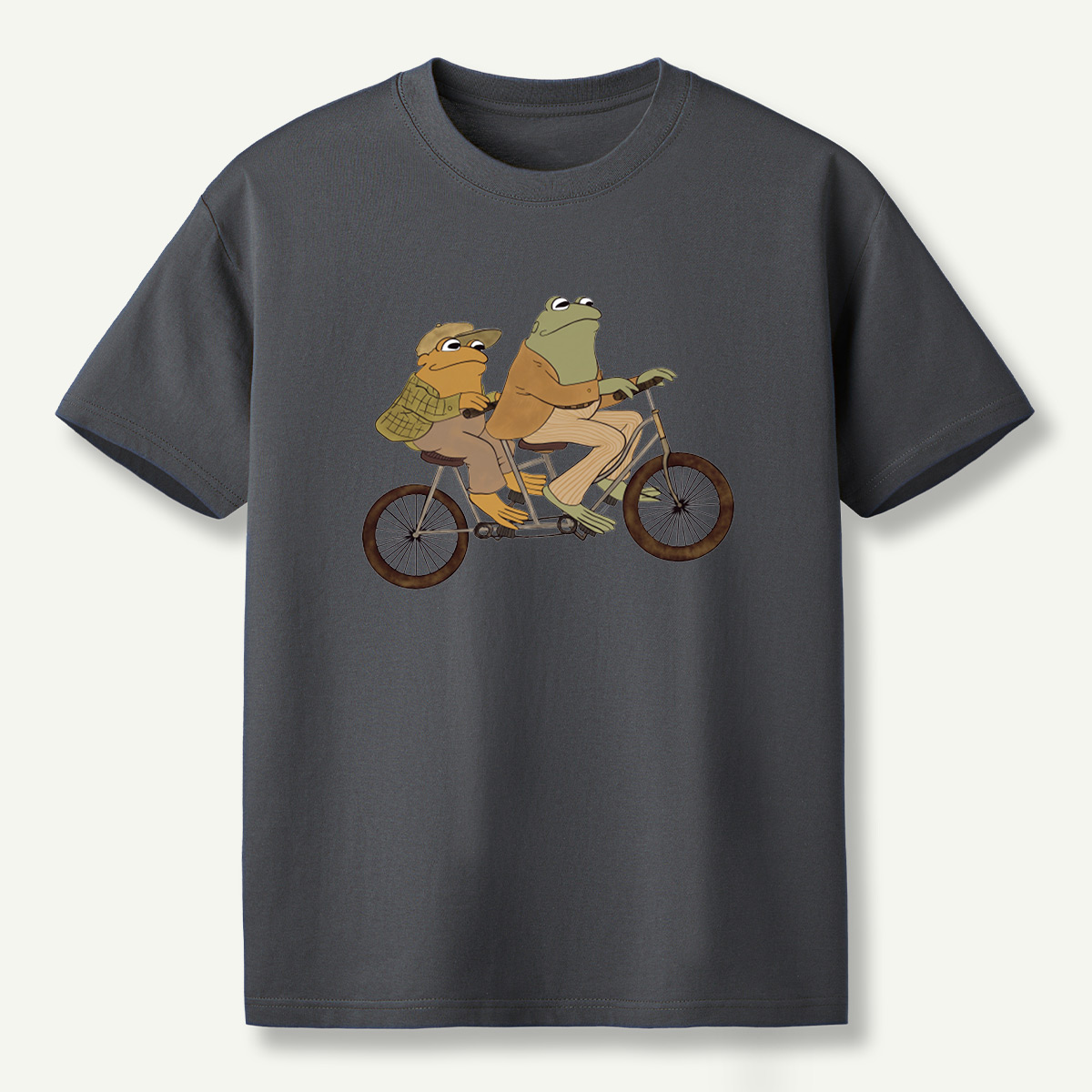 Vintage Frog Tandem Bicycle Whimsical Illustration T-Shirt