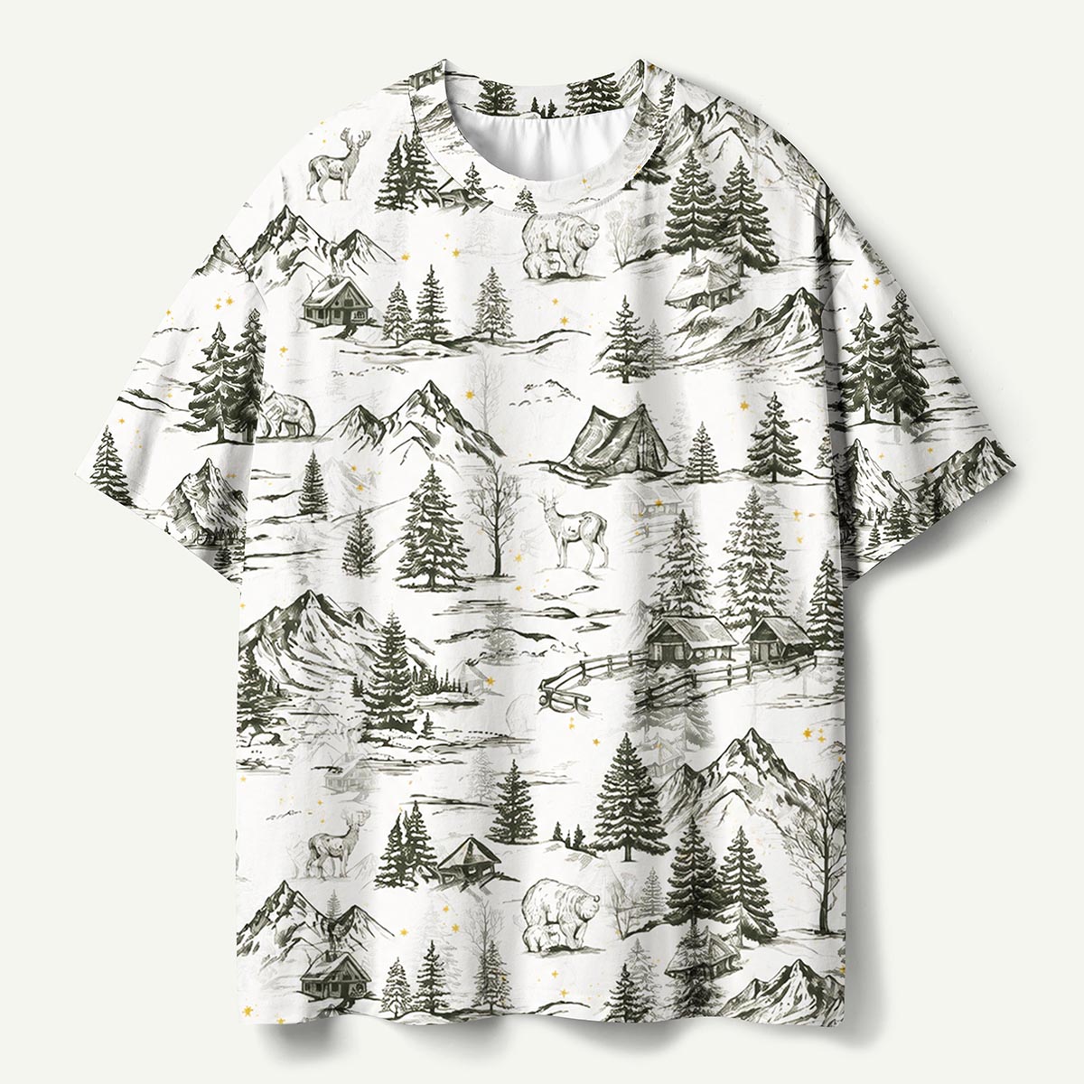 Snowy Alpine Escape Premium Cotton Tee