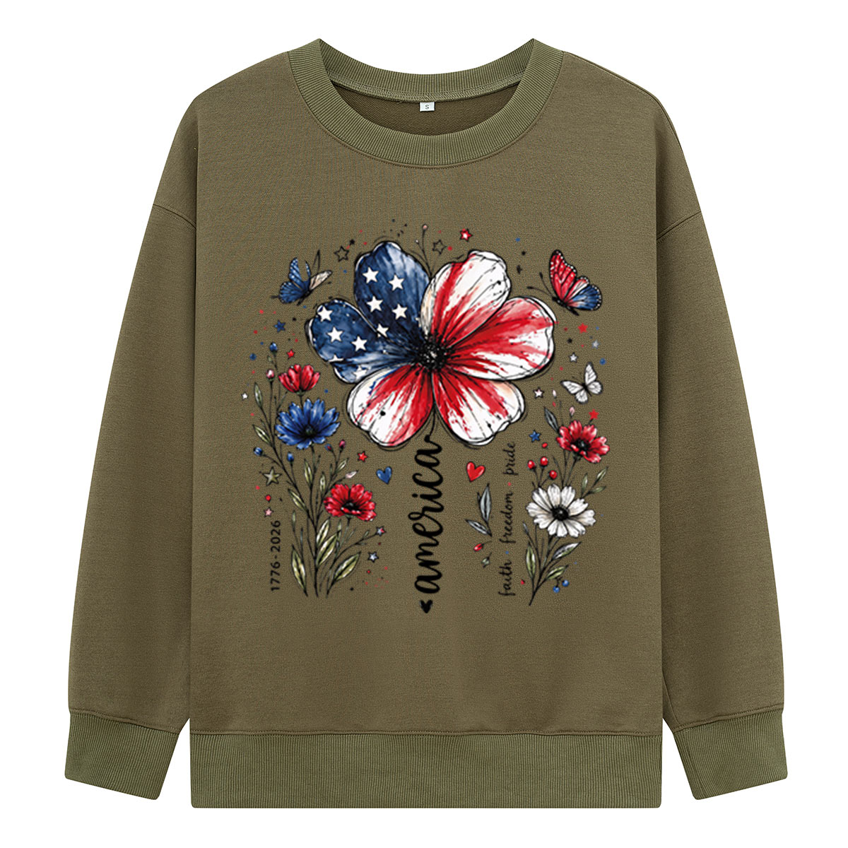 USA 250th Anniversary Floral Sweatshirts