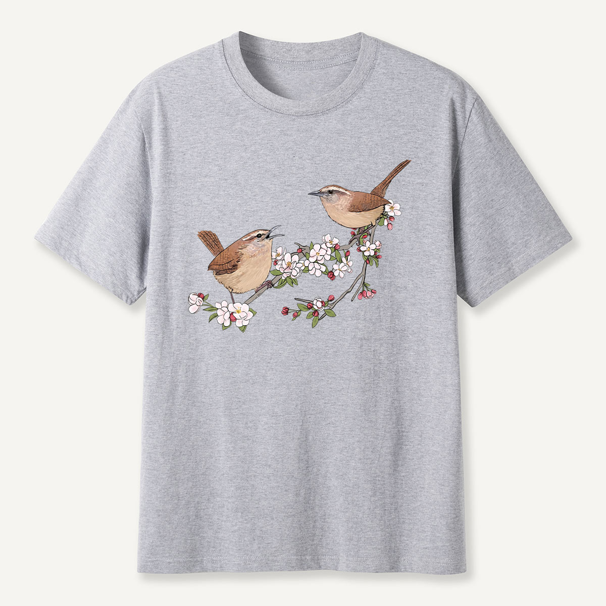 Songbirds On Blooming Branch Nature T-Shirt
