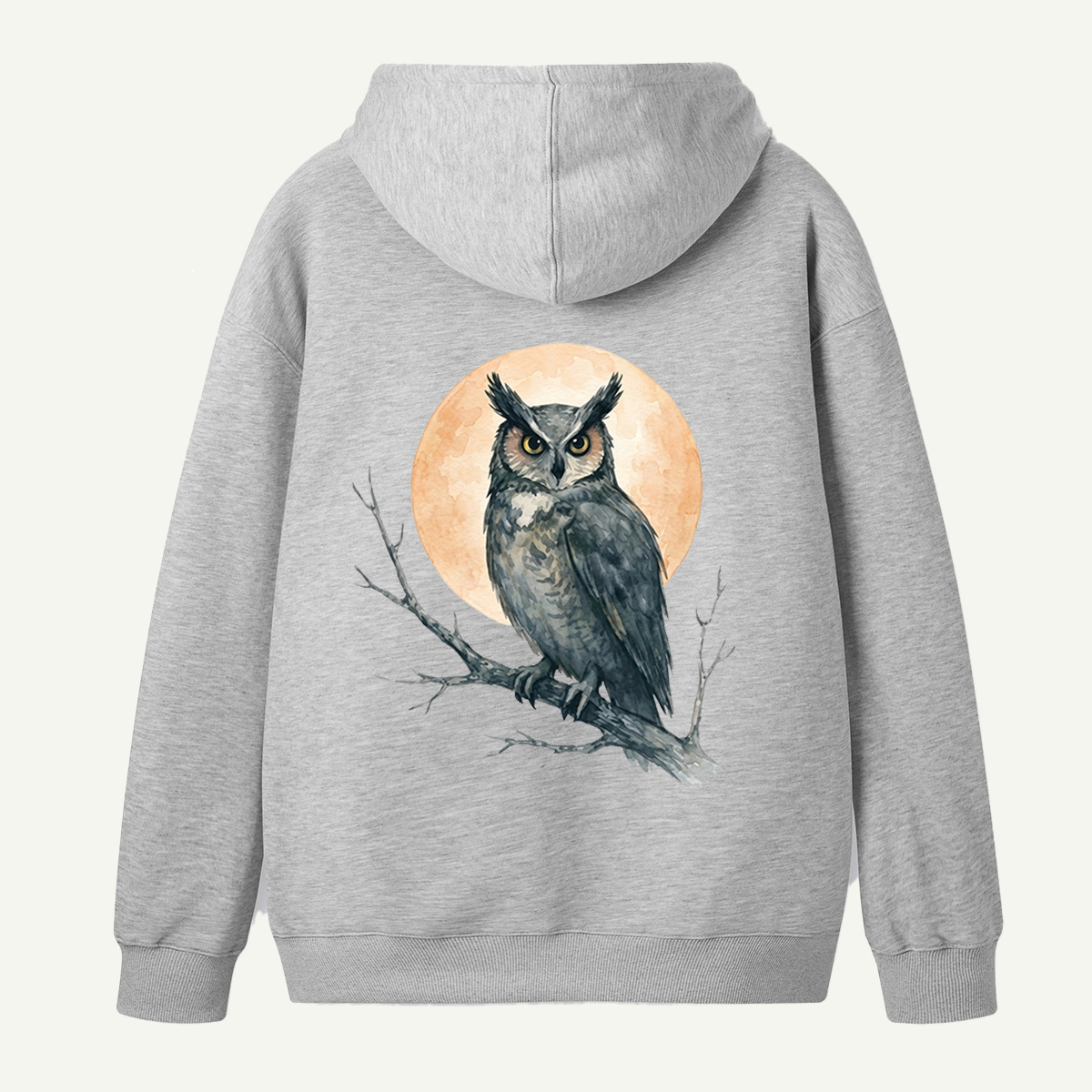 Twilight Owl Back Printed Hoodie