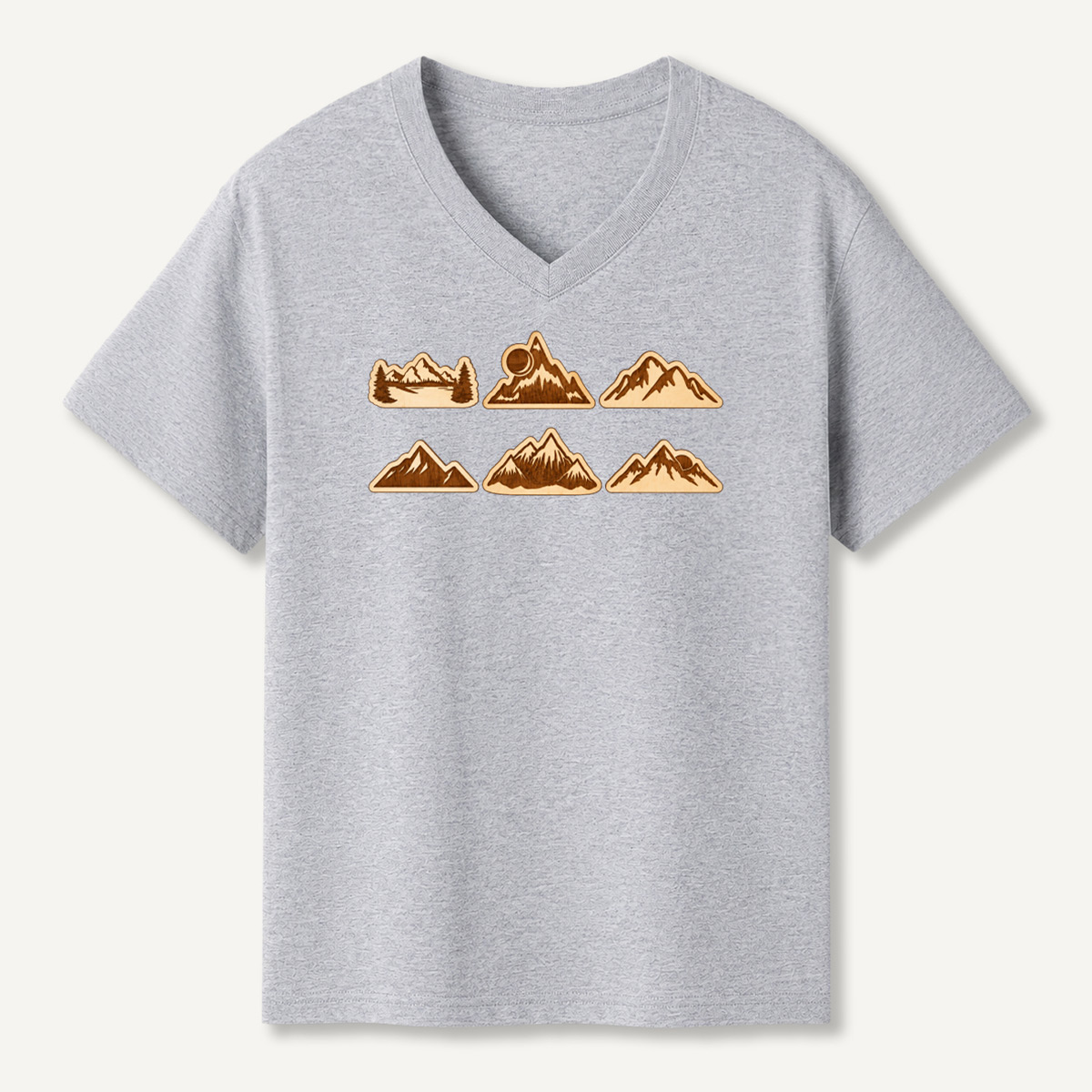 Vintage Mountain Badge Collection V-neck T-Shirt