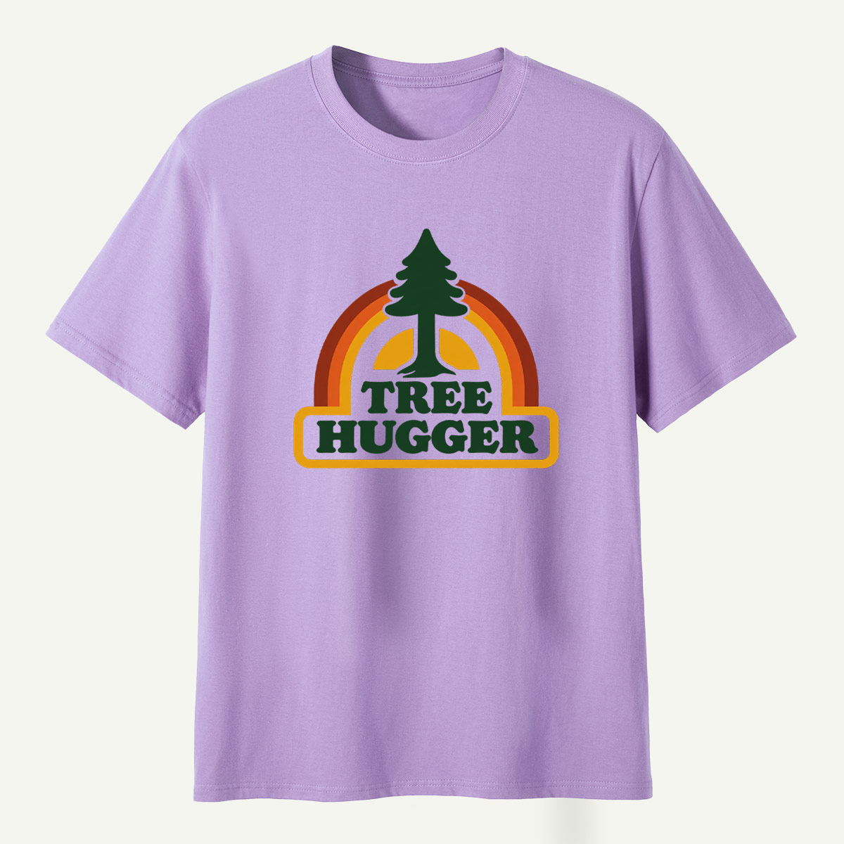 Tree Hugger Retro Rainbow Pine Badge T-Shirt