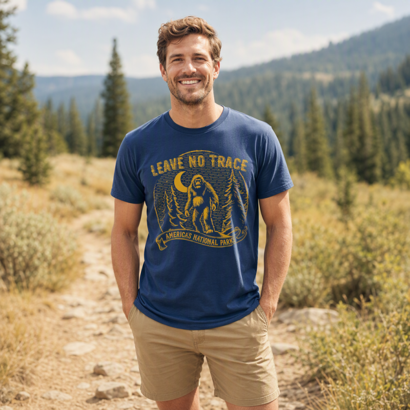 Denali National Park Bear Alaska Badge T-Shirt