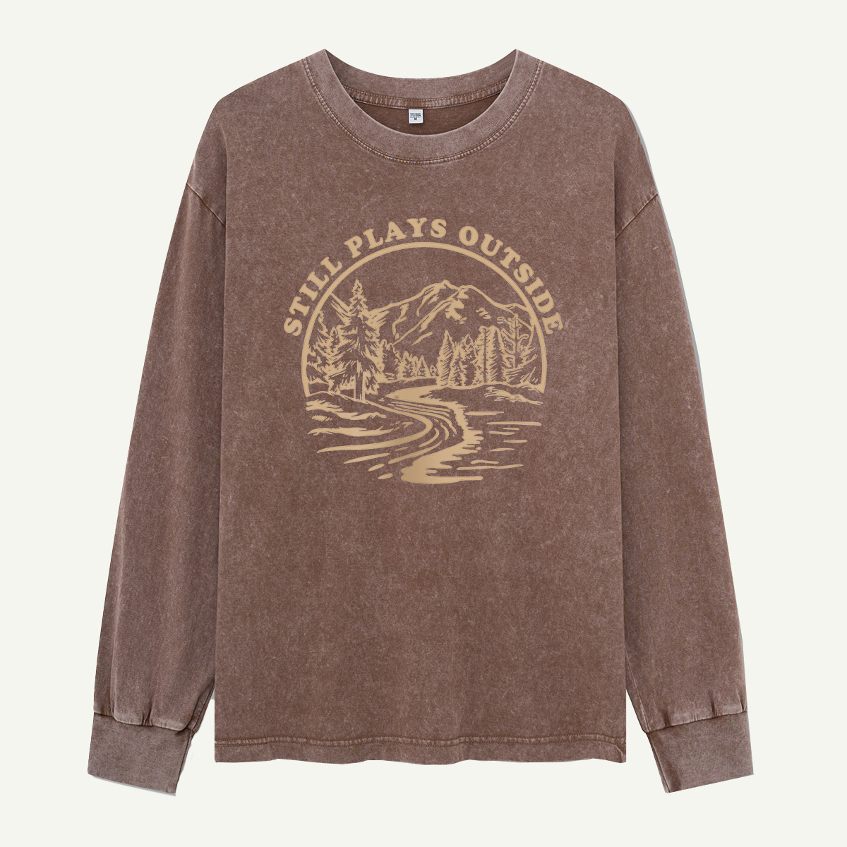 Still Plays Outside by the River Washed Long Sleeves