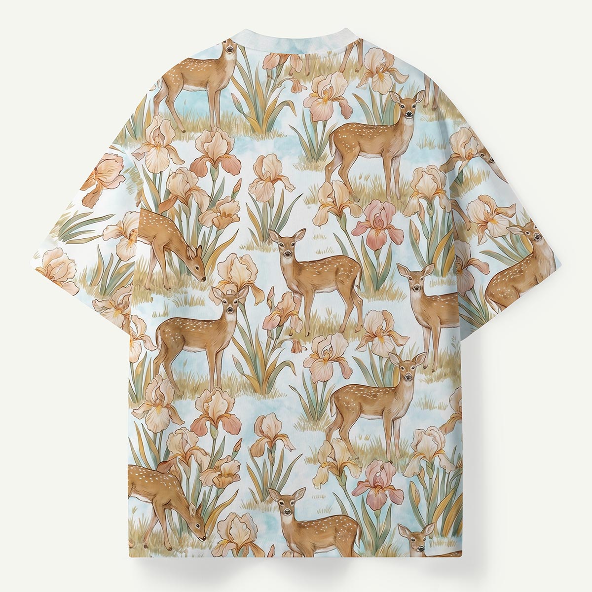 White‑tailed Deer Among Wild Irises T-Shirt