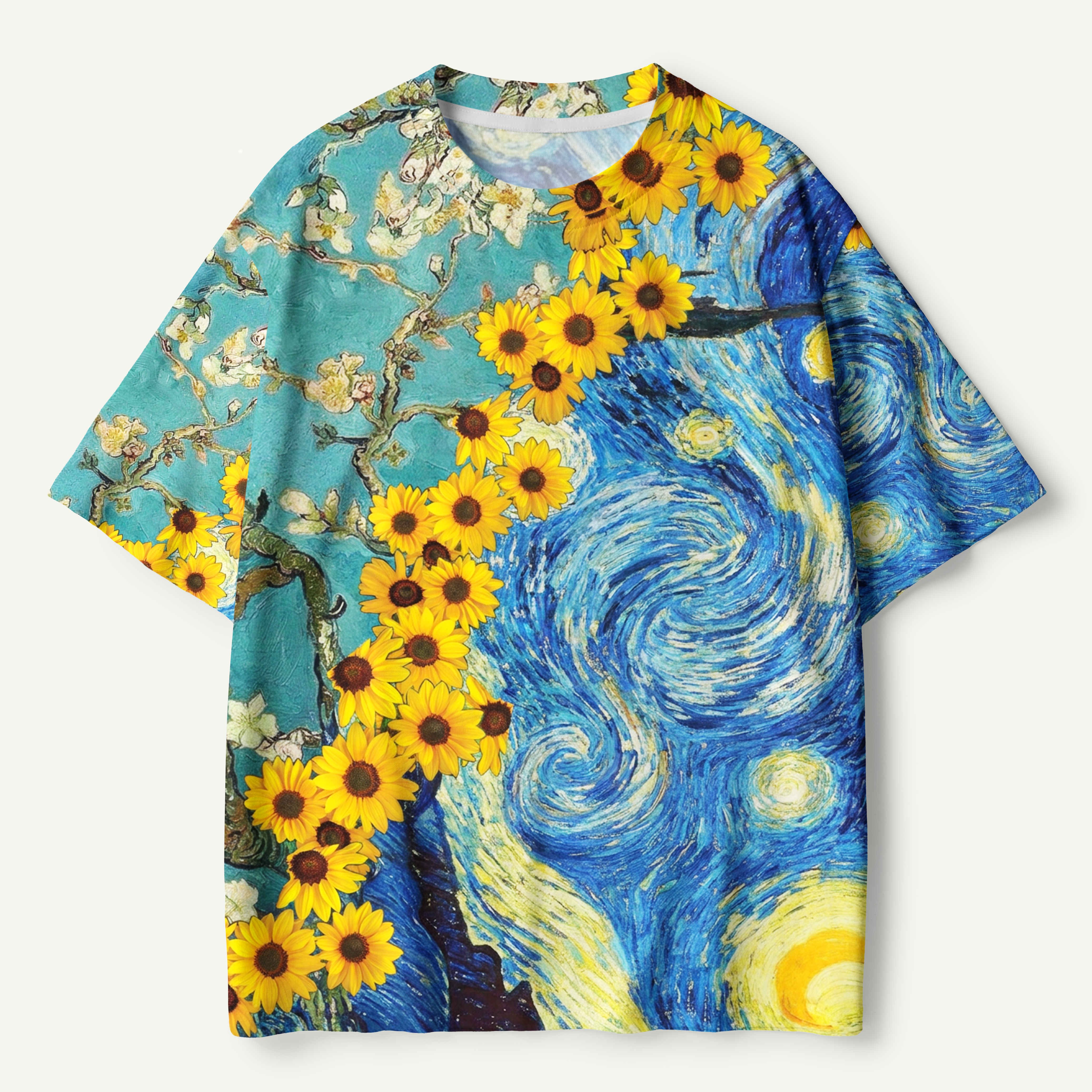 Sunflowers Meet Starry Sky Premium Pure Cotton Tee