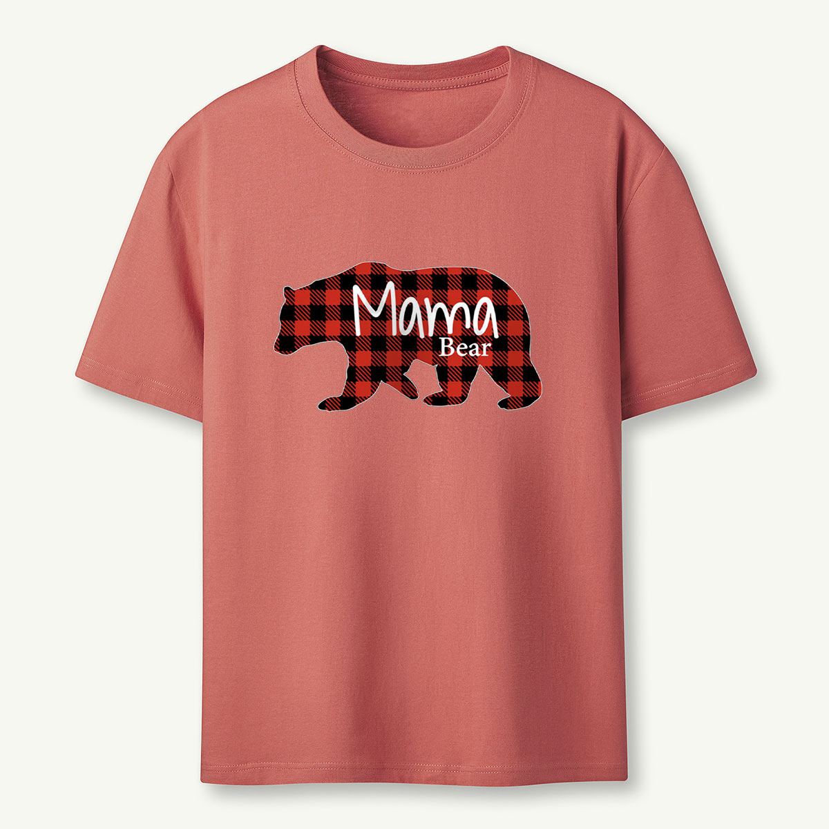 Mommy Bear Buffalo Red Plaid T-Shirt
