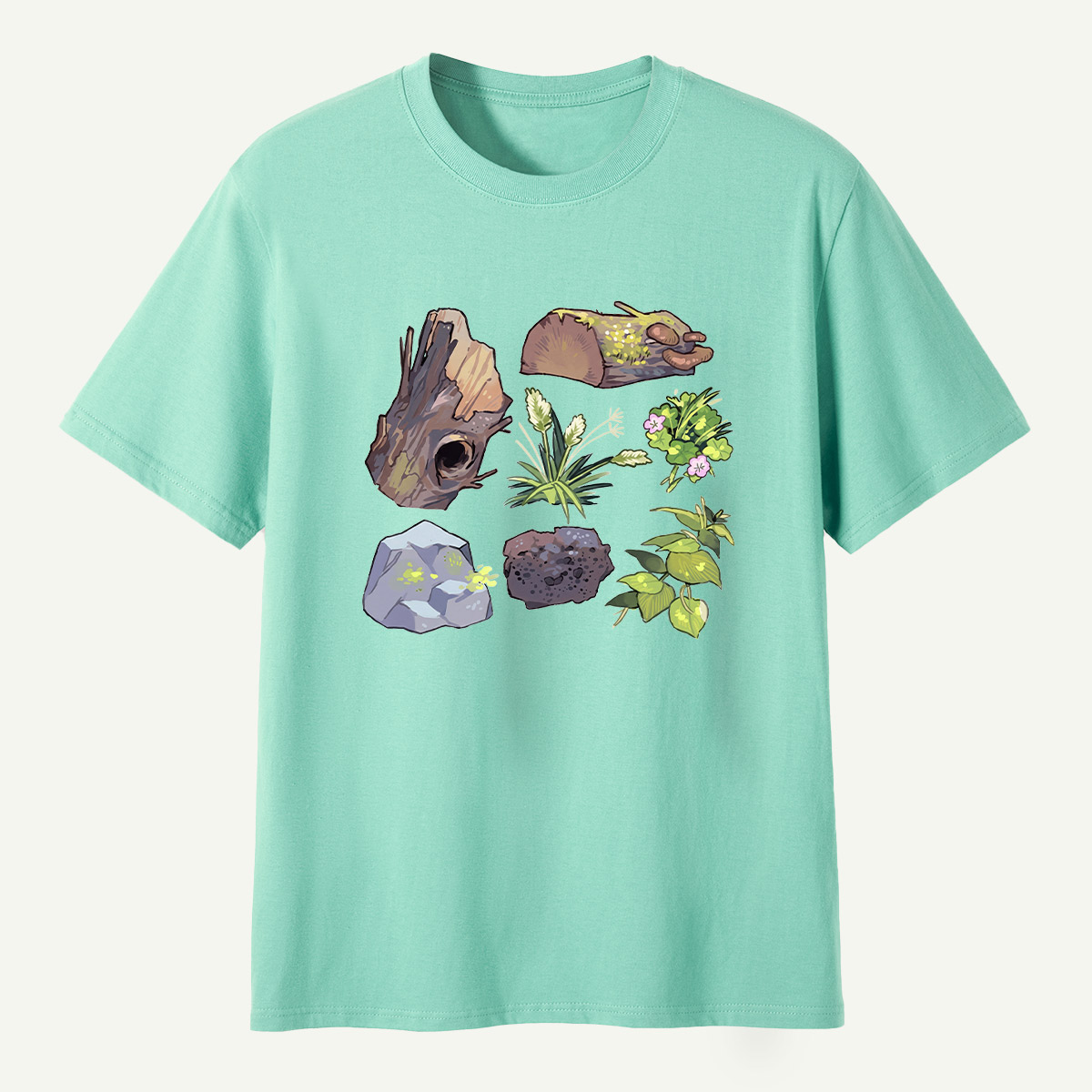 Woodland Moss Rock Nature Collection T-Shirt