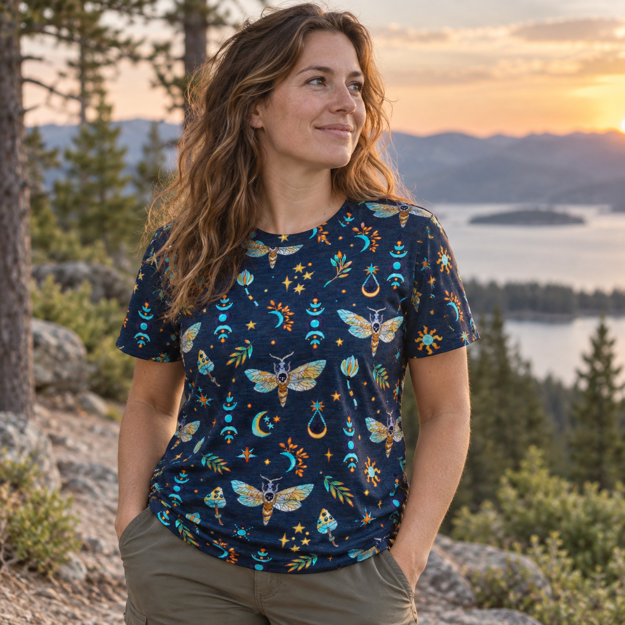 Celestial Moth Garden Premium Pure Cotton Tee