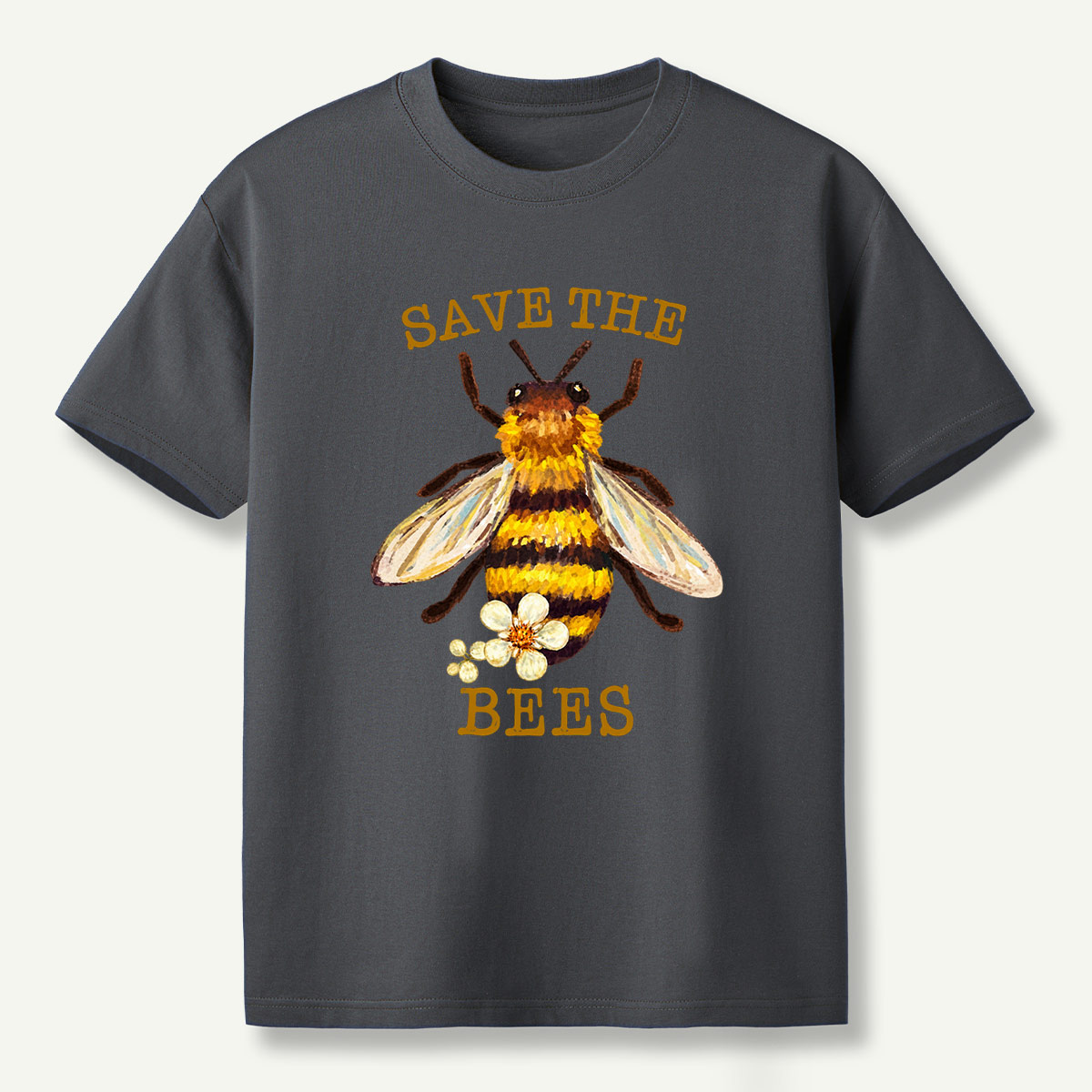 Save The Bees Watercolor Bee Floral Illustration T-Shirt