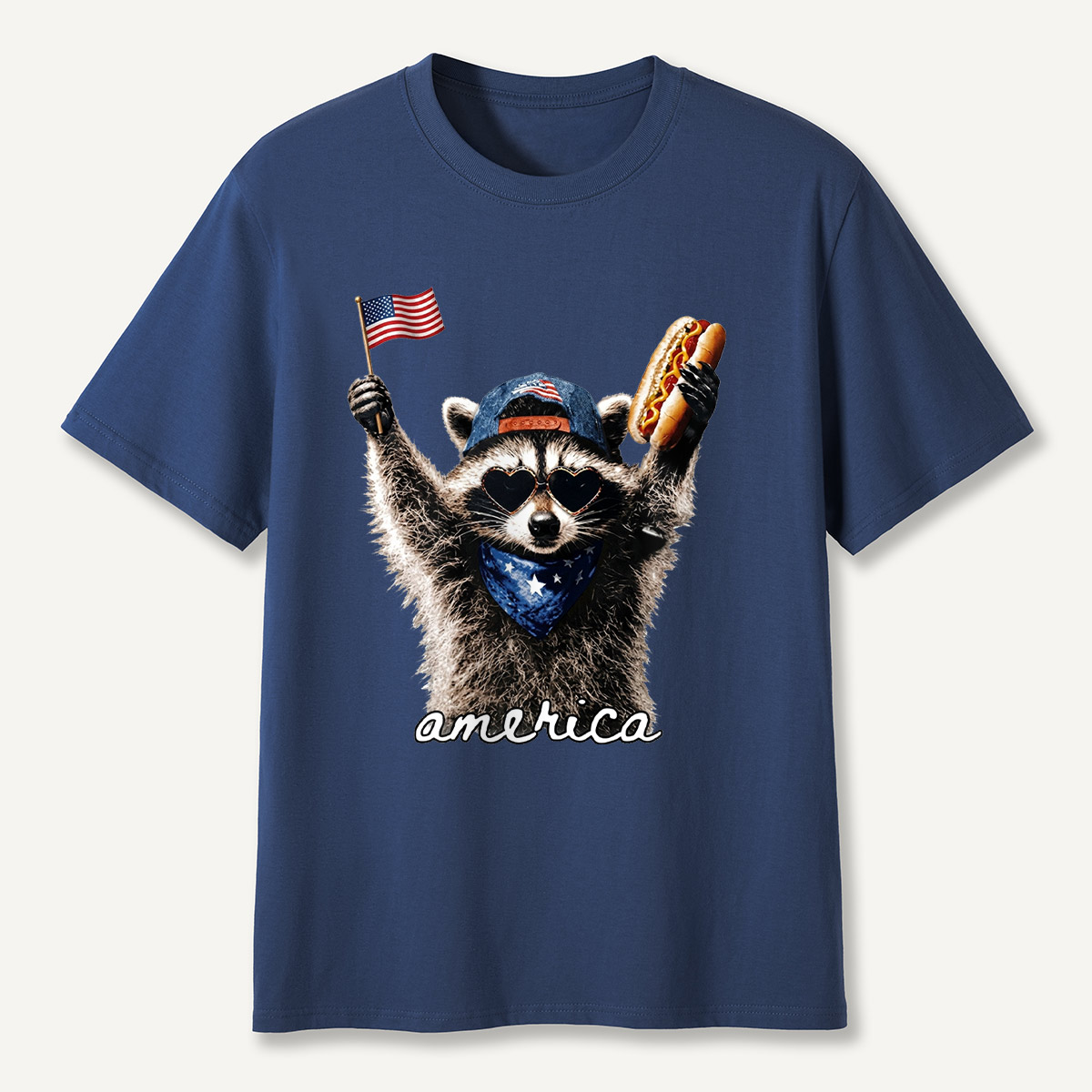 Patriotic Raccoon America T-Shirt