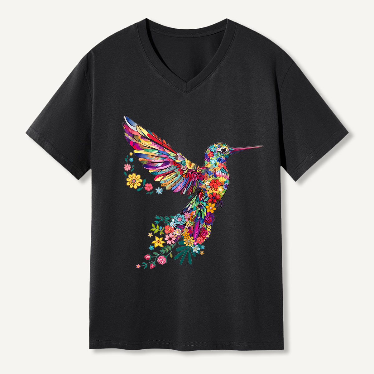 Animal Lover Hummingbird V-neck T-Shirt
