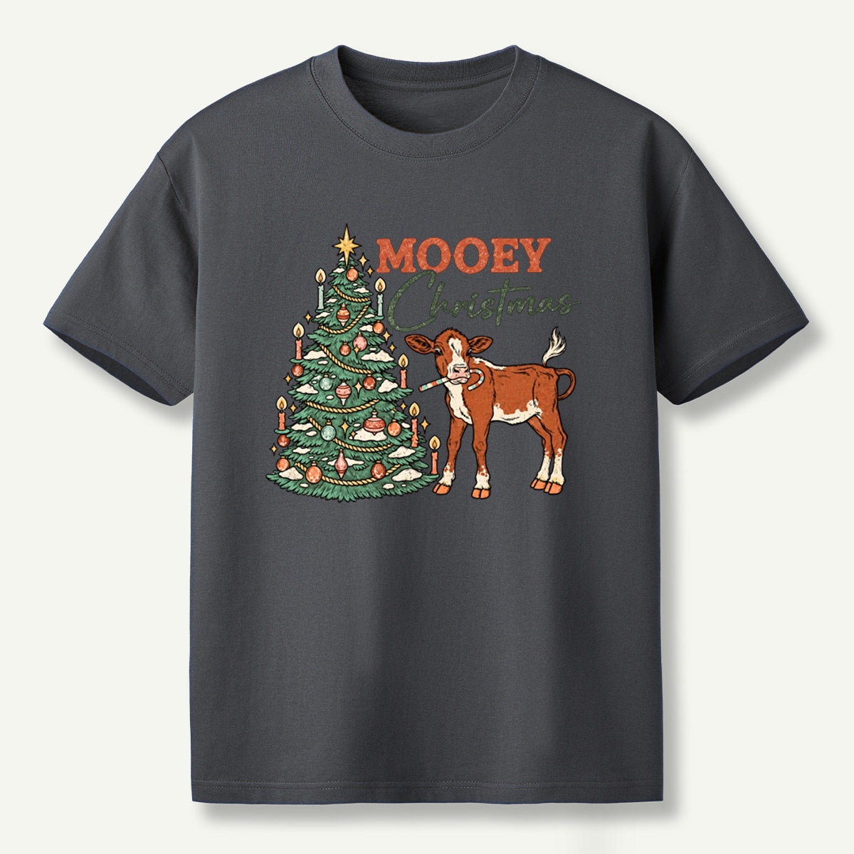 MOOEY Christmas Cow Holiday Scene T-Shirt