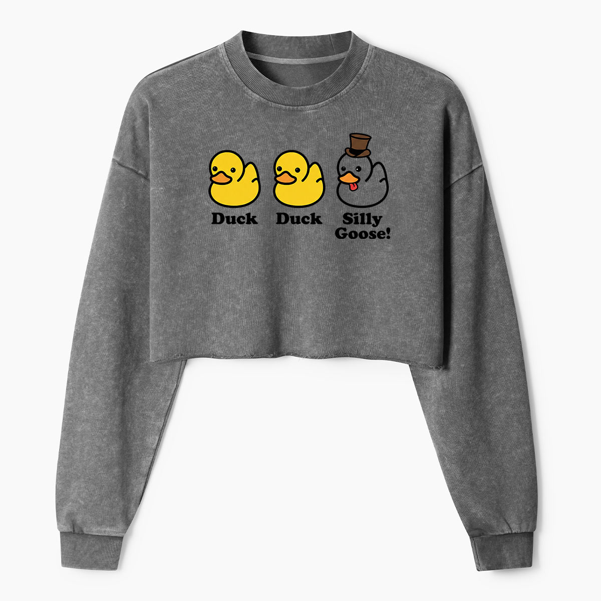 Duck Duck Silly Goose Women's Washed Cropped Sweatshirt