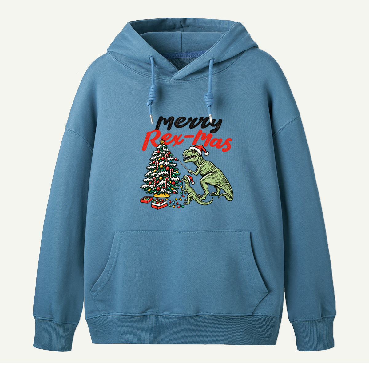 Merry Rex Mas T Rex Family Decorating Christmas Tree Hoodie