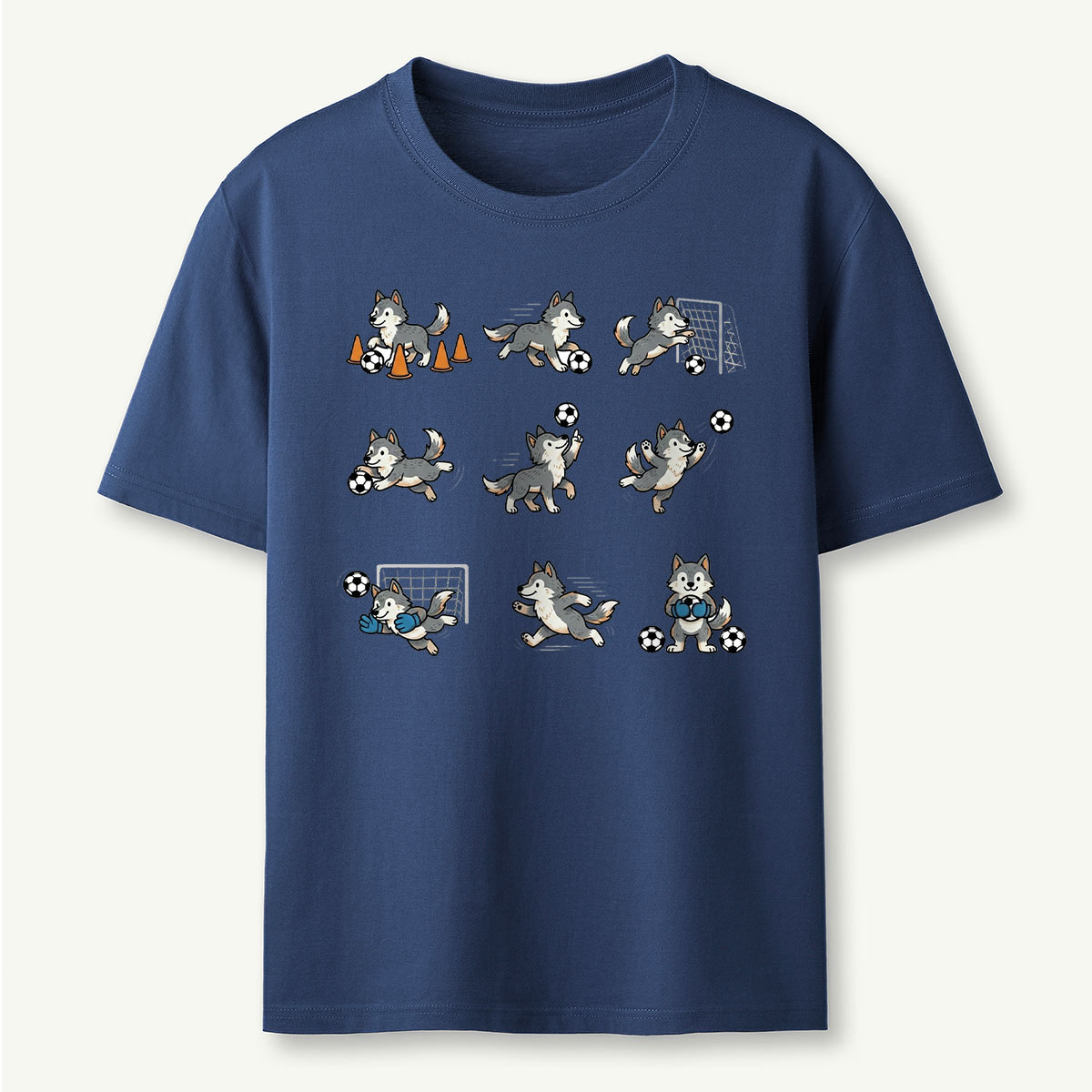 Funny Wolf Soccer T‑Shirt