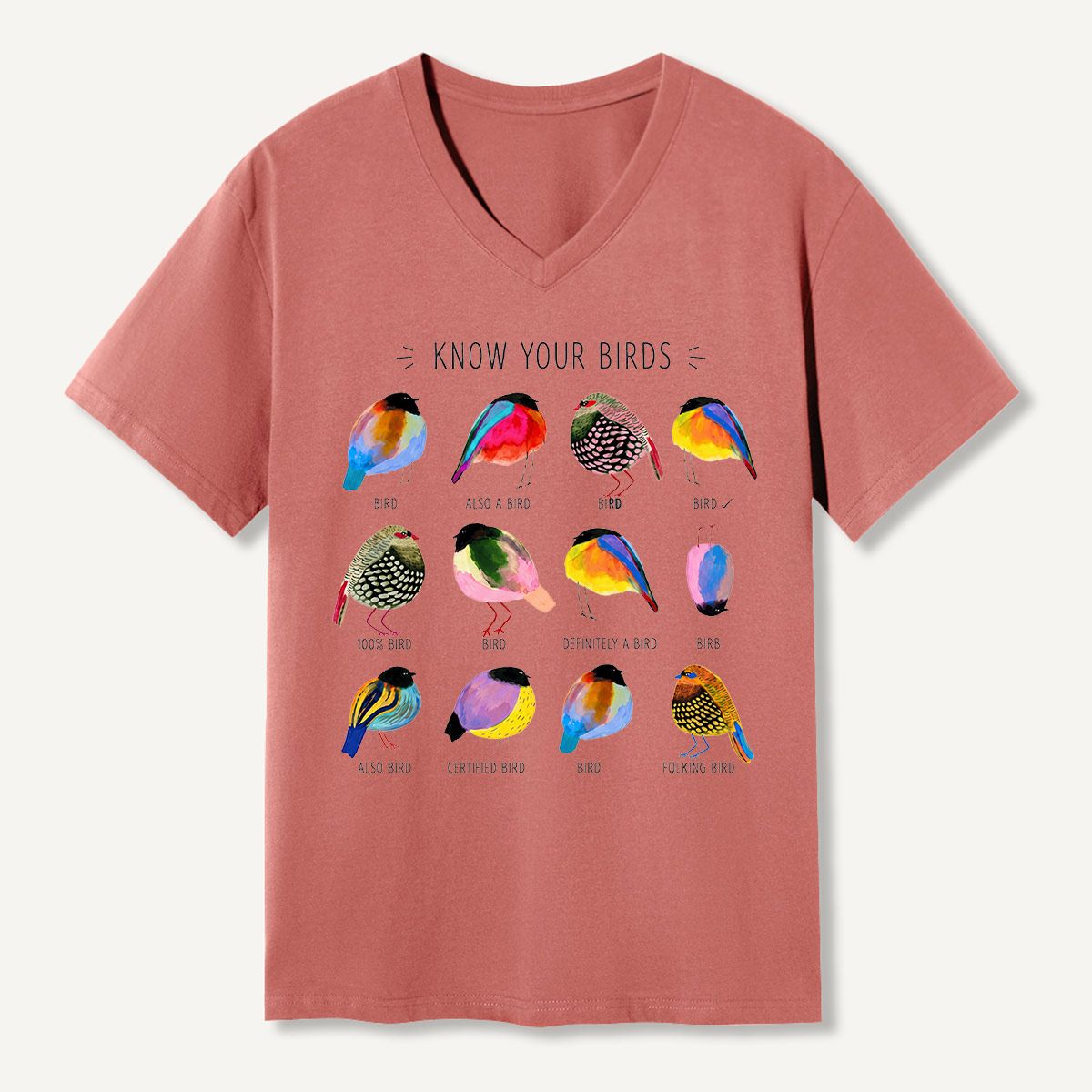 Colorful Bird Guide V-neck T-Shirt