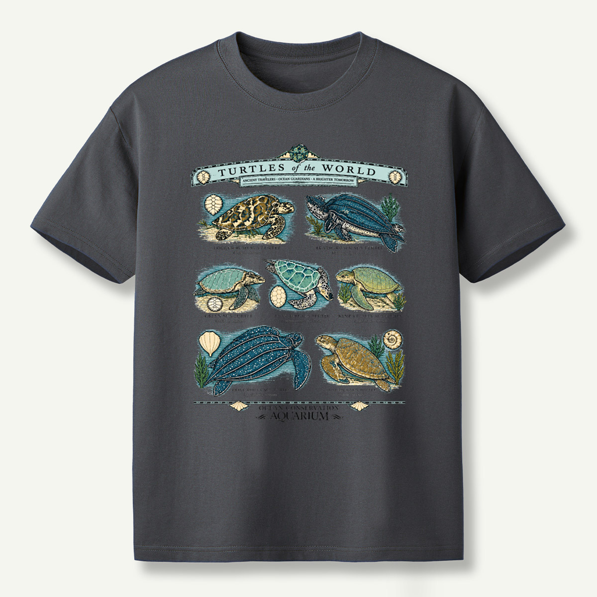 Turtles Of The World Ocean Conservation Field Guide T-Shirt
