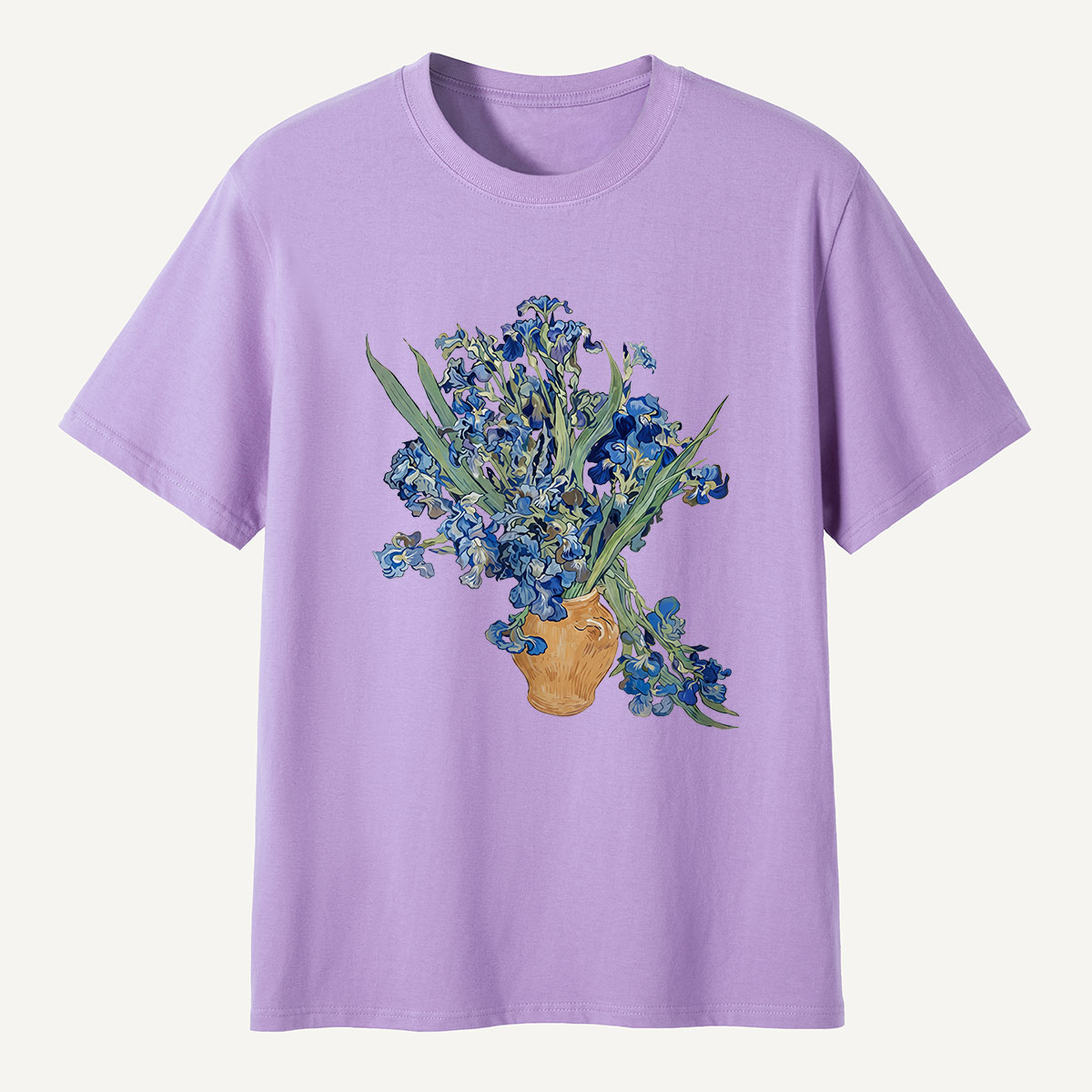 Blue Irises in Vase Art T-Shirt