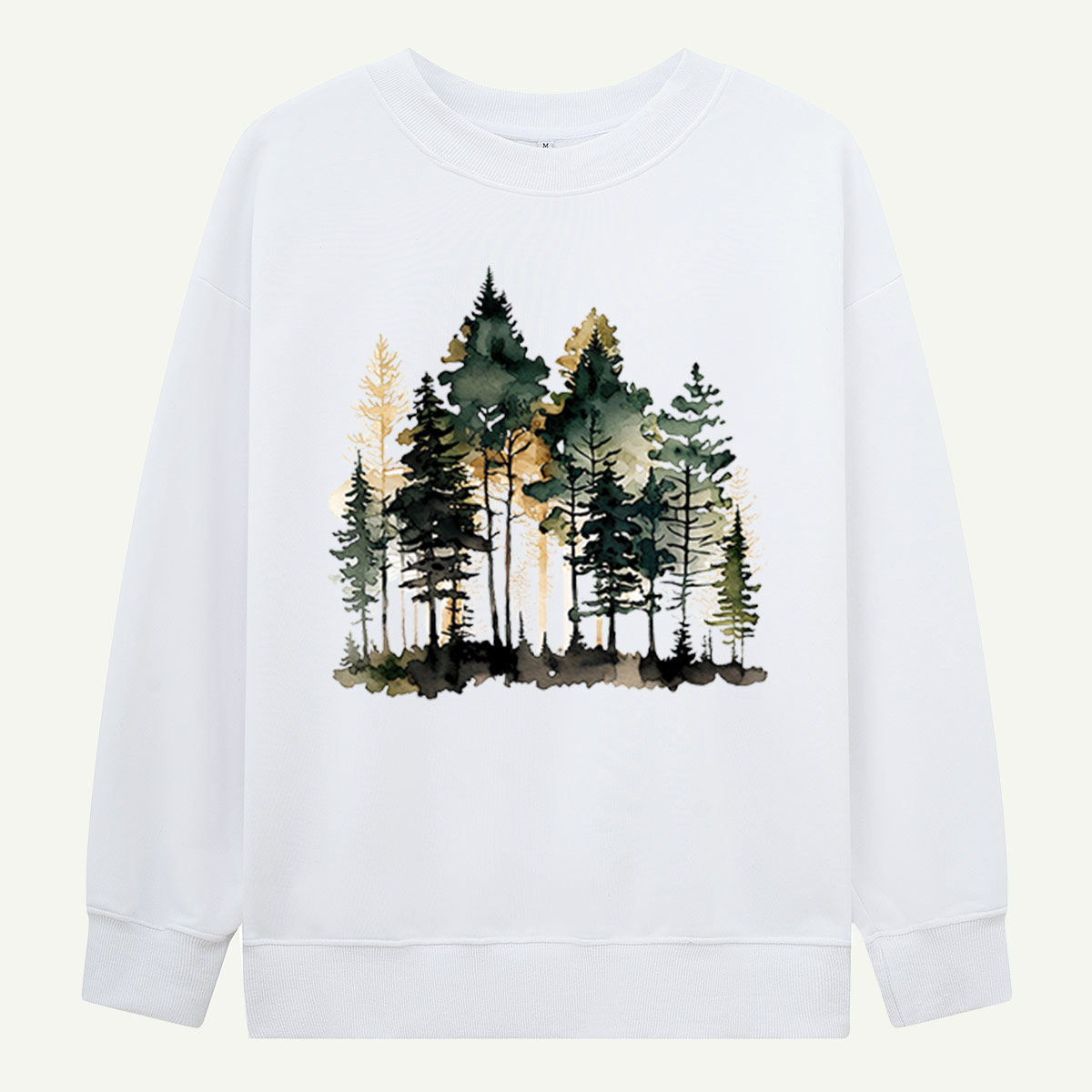 Watercolor Pine Forest Landscape Sweatshirts