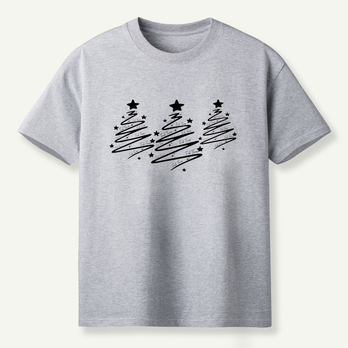 Scribble Star Christmas Tree Art T-Shirt