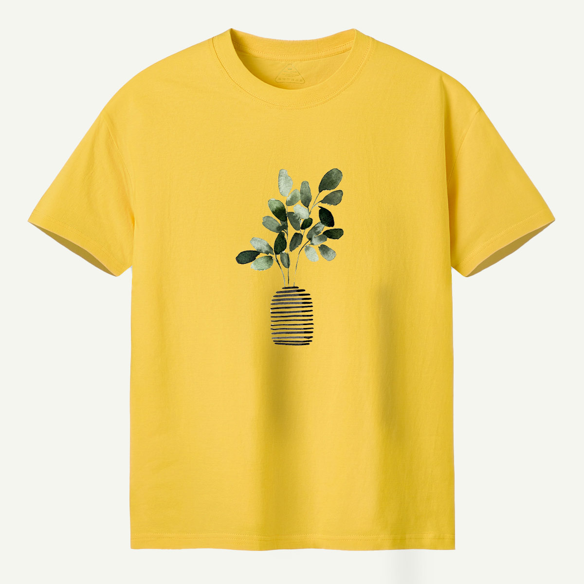 Botanical Leaves In Striped Vase T-Shirt