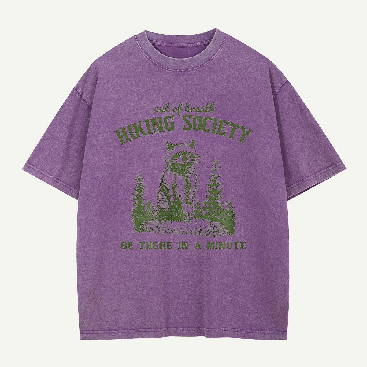 Out Of Breath Hiking Society Raccoon Washed T-Shirt