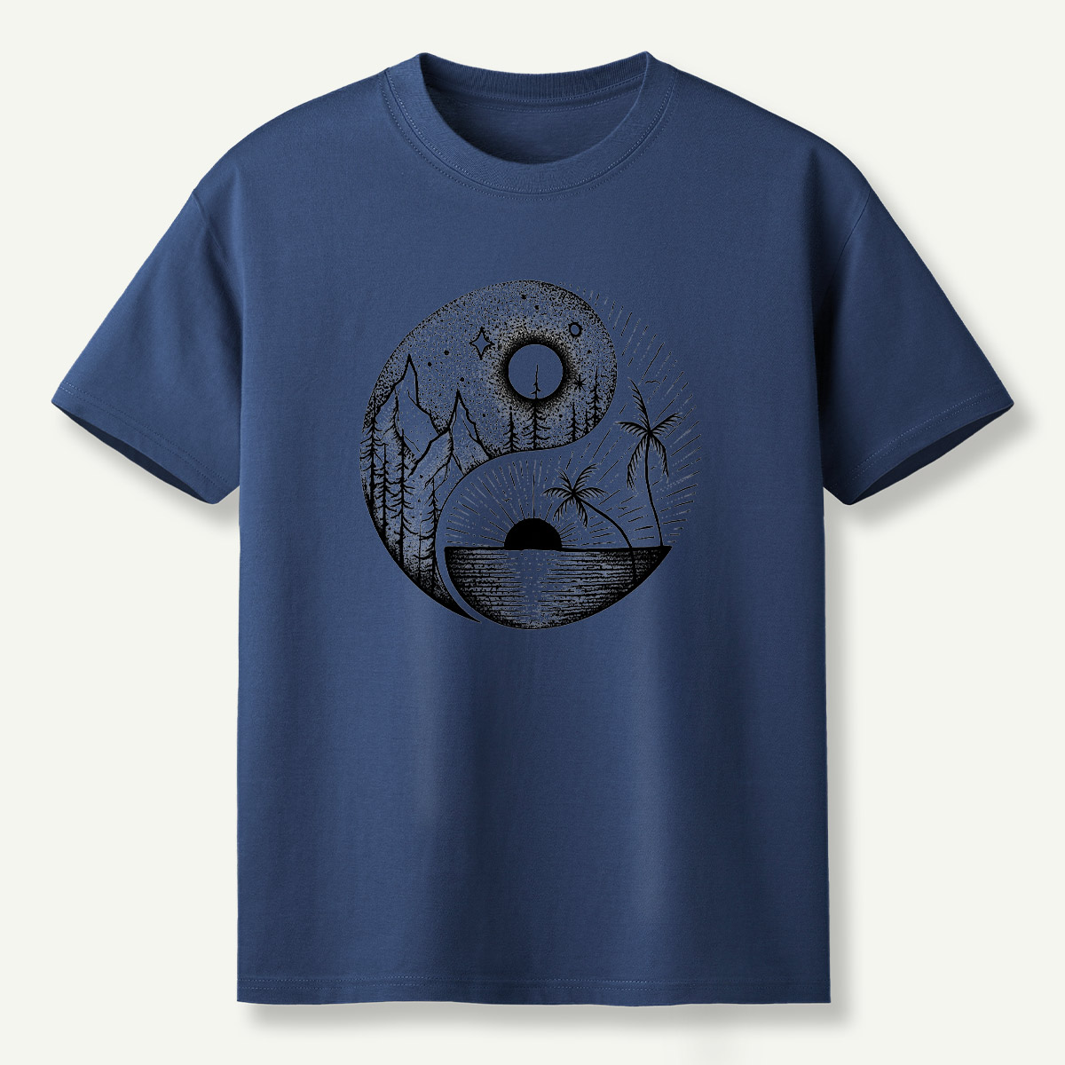 Yin Yang Sun Moon Forest Balance T-Shirt