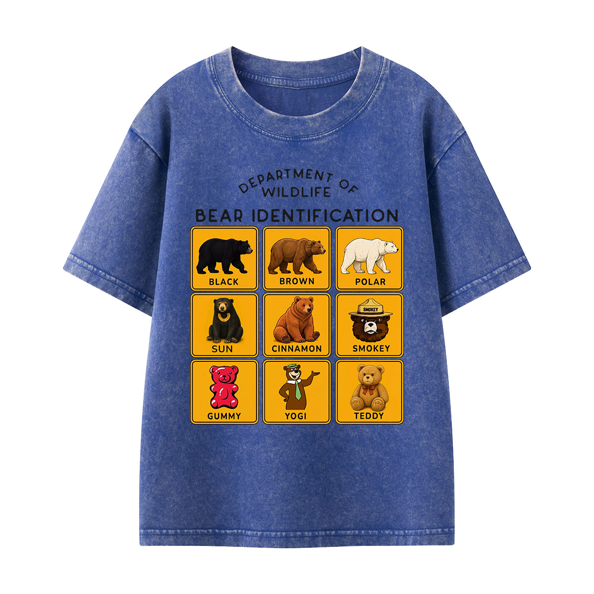Department of Wildlife Bear Identification Kids Washed T-Shirt