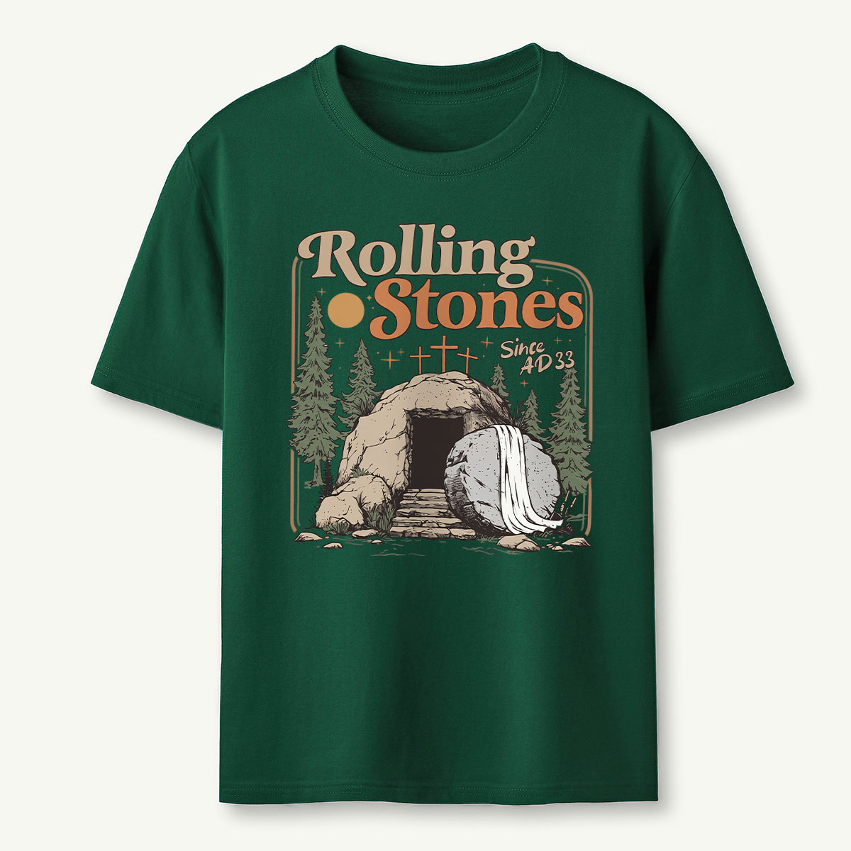 Retro Mountain Nature Cave and Stone T‑Shirt