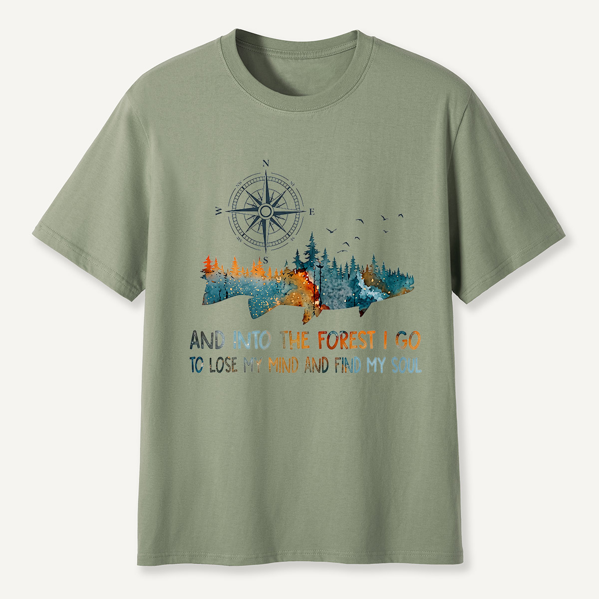 And Into the Forest I Go Bear Compass T-Shirt