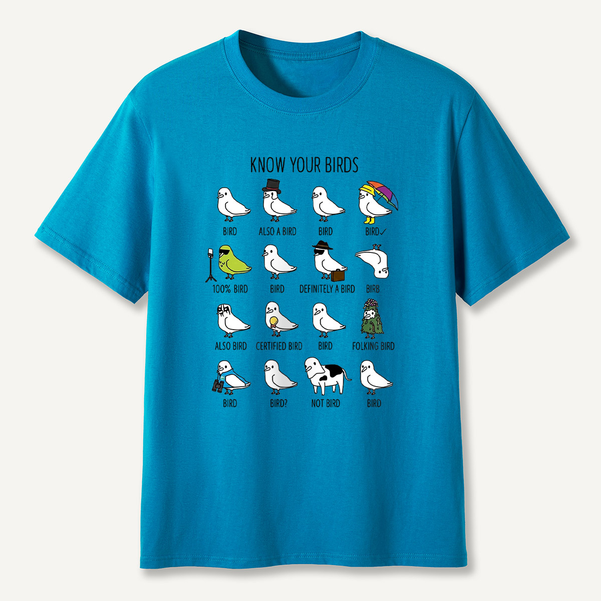 Know Your Birds Bird Chart T-shirt