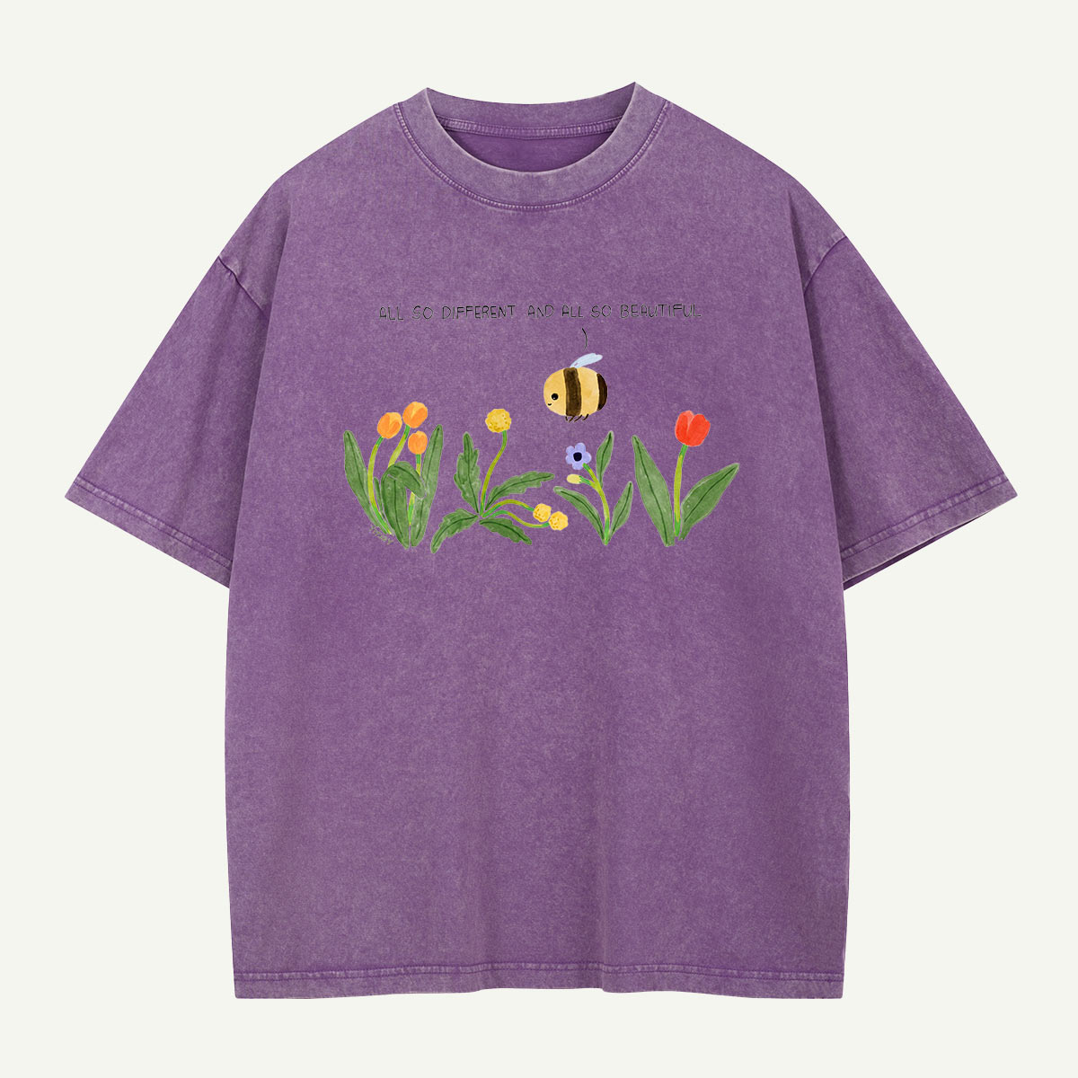 Different Blooms One Bee Washed T-Shirt