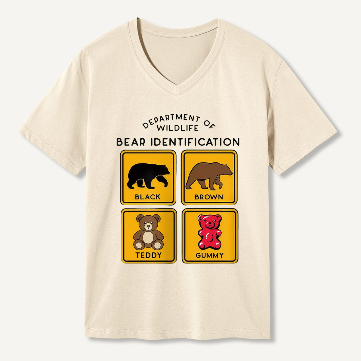 Department of Wildlife Bear Identification V-neck T-Shirt
