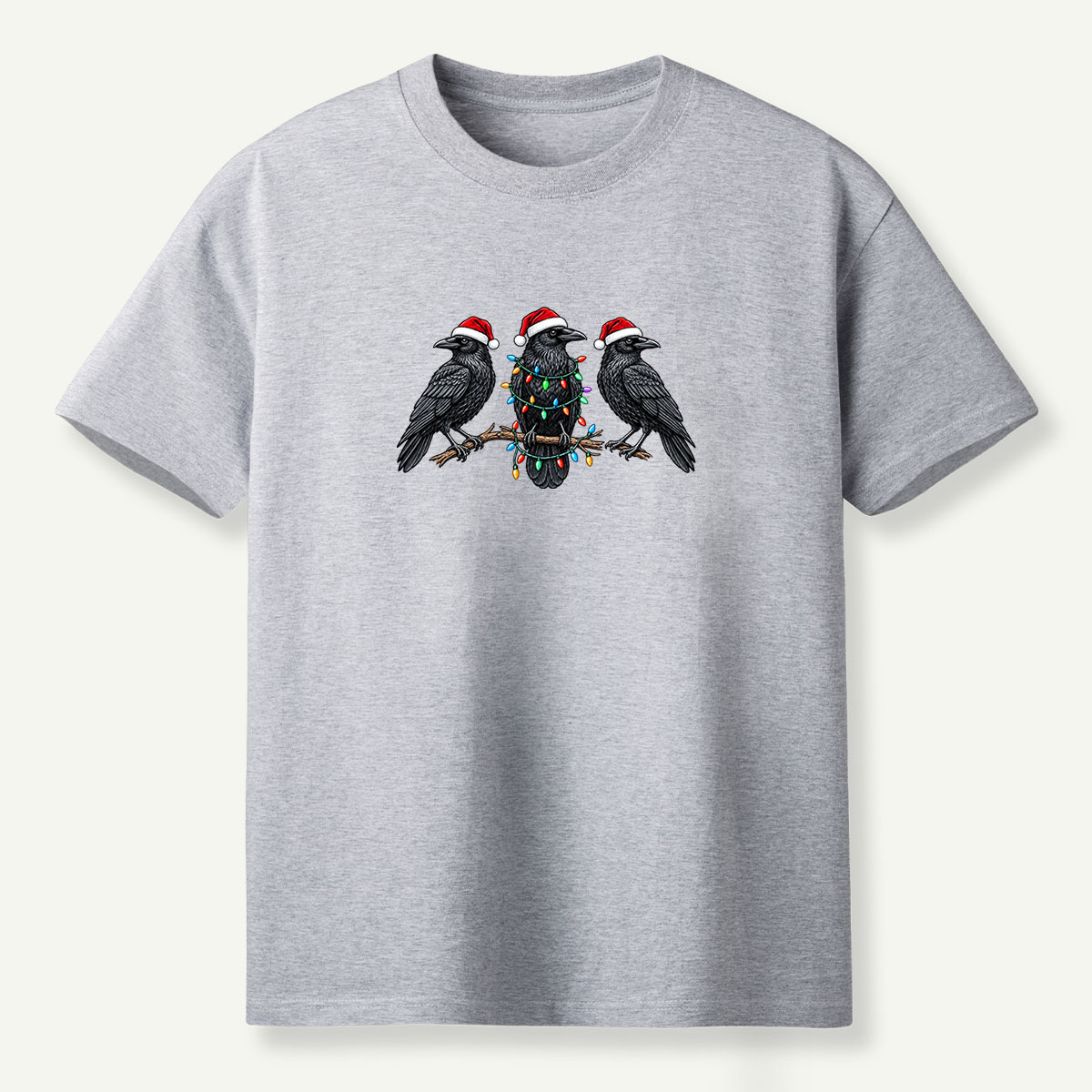 Christmas Ravens With Holiday Lights T-Shirt