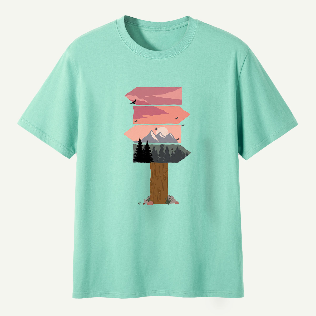 Sunset Layers Over Pine Forest T-Shirt
