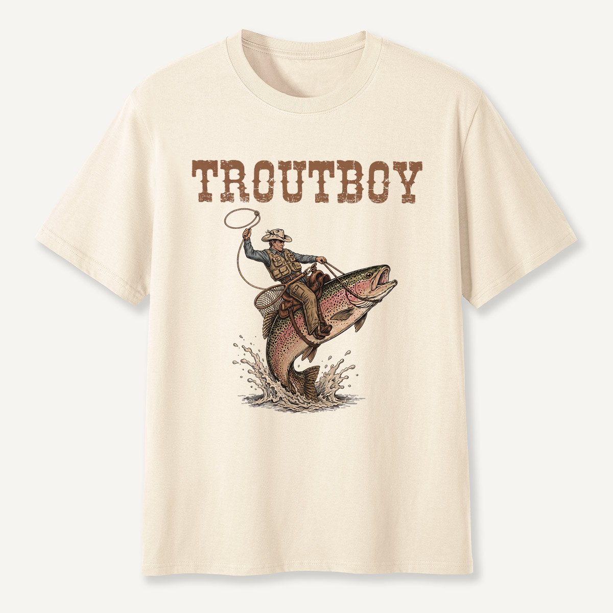 Cowboy Riding Trout T-Shirt