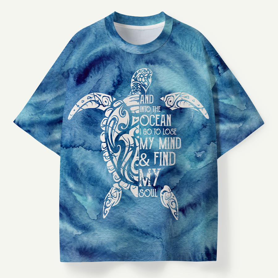 Into The Ocean I Go To Find My Soul Sea Turtle Premium Pure Cotton Tee