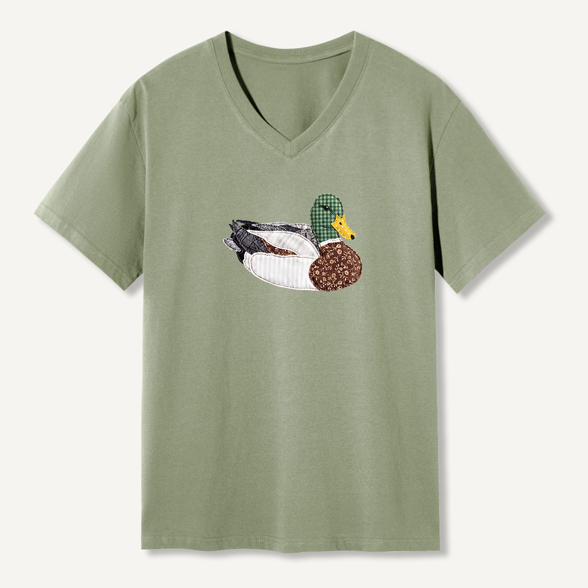 Mallard Duck Vintage Wildlife V-neck T-Shirt