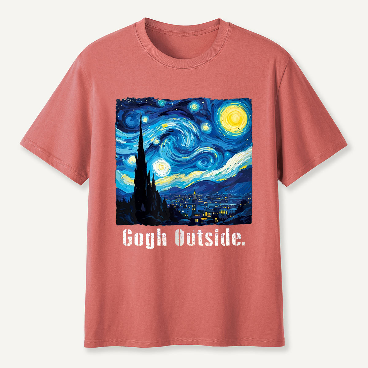 Swirl Night Sky Gogh Outside T-Shirt