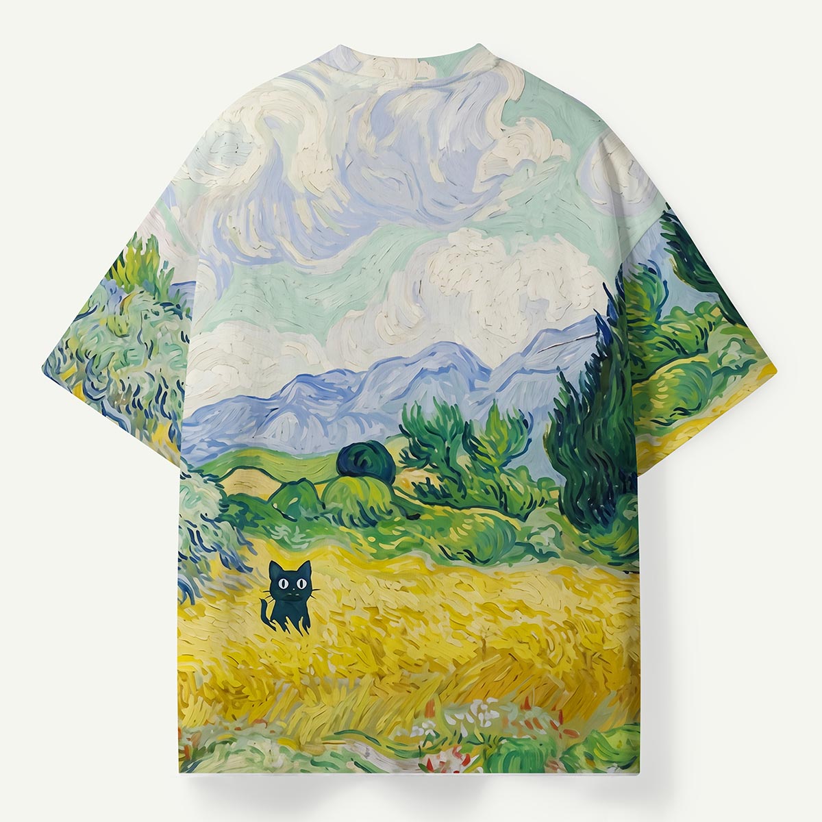 Black Cat In The Wheat Field Premium Eco Tee
