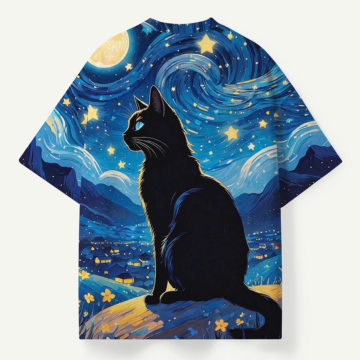 Starry Night Black Cat Premium Eco Tee