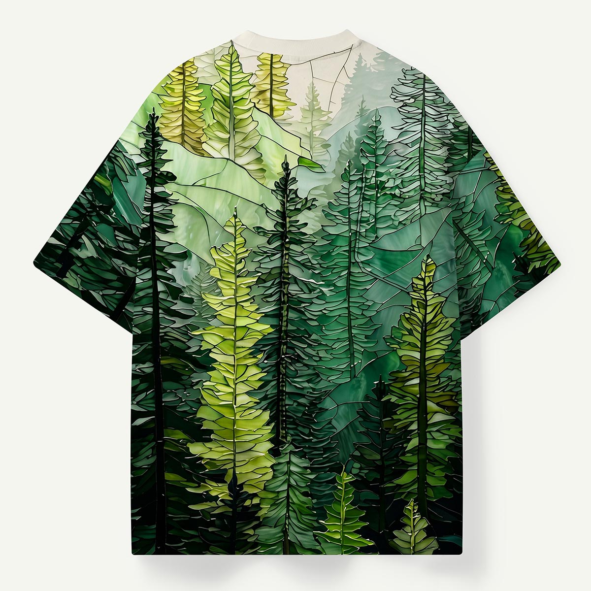 Pine Trees and Mountain Haze Eco All-Over Print T-Shirt